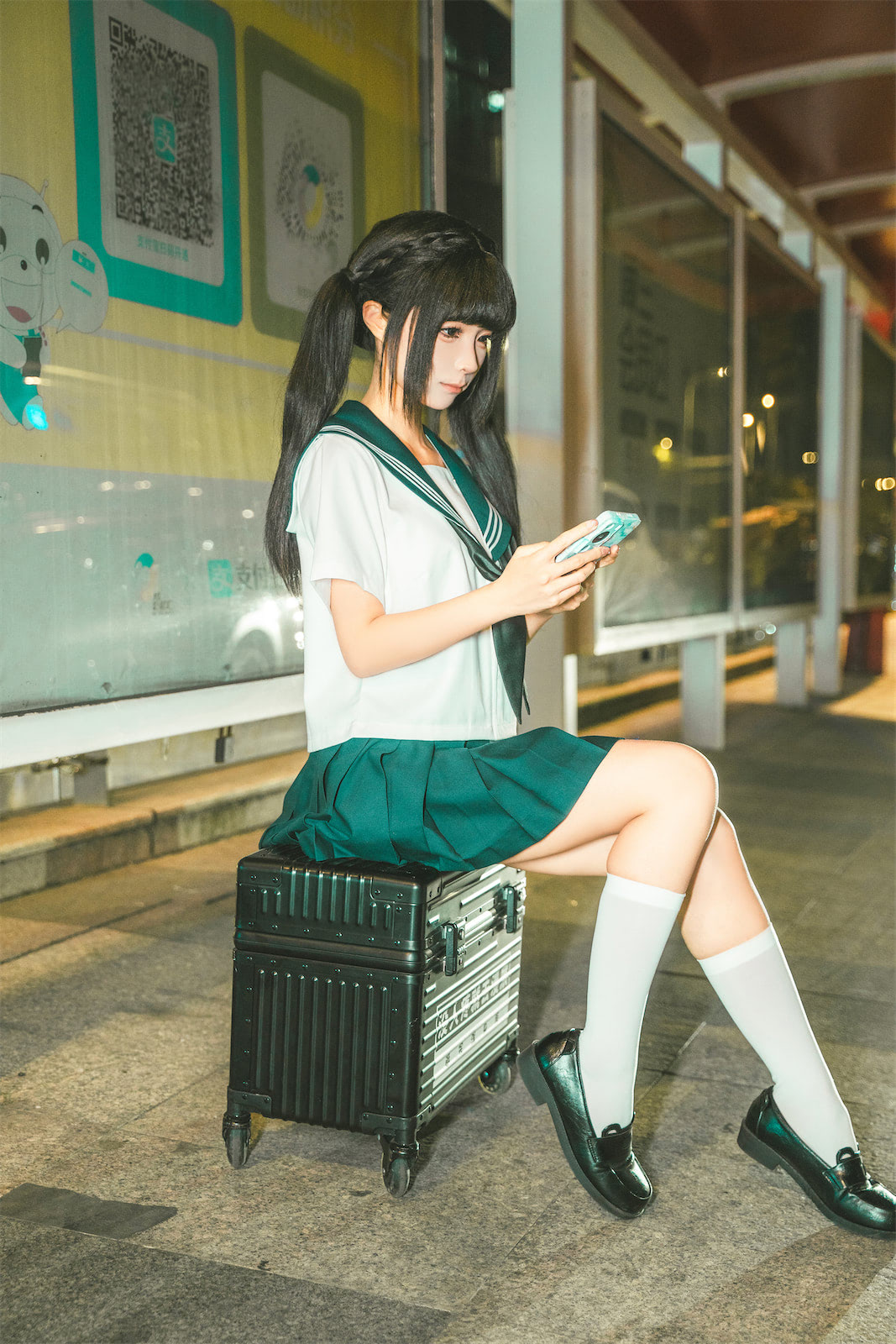 「蠢沫沫奇遇记二JK制服车内」制服×皮革座椅暗调艺术写真115p